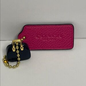 Coach Hang Tag & Obsidian Stone Purse Bag Charm Set